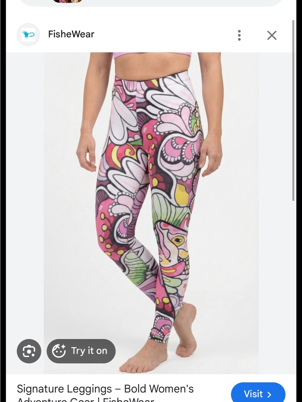 FISHEWEAR Redtro Salmon Bold Floral Adventure Leggings - Pink Multicolor